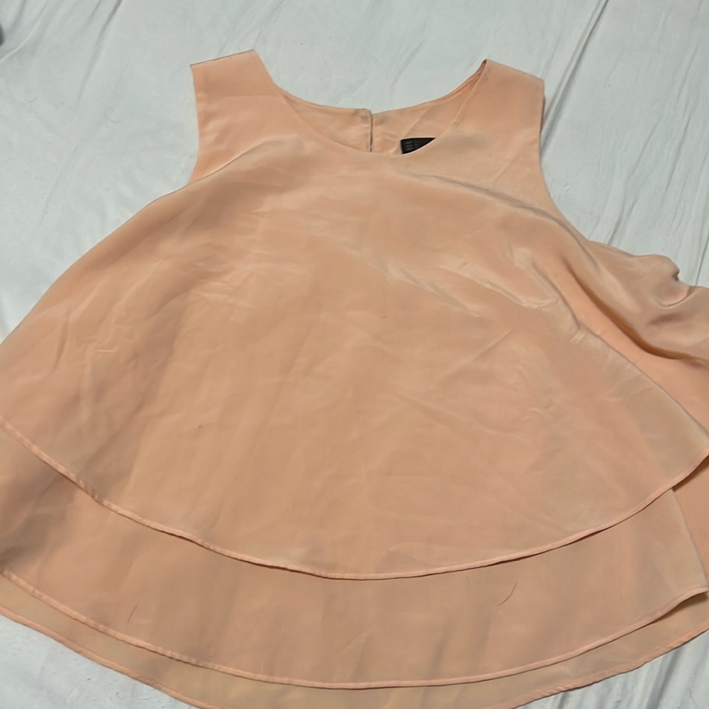 Orange tiered short blouse Zara XS basic